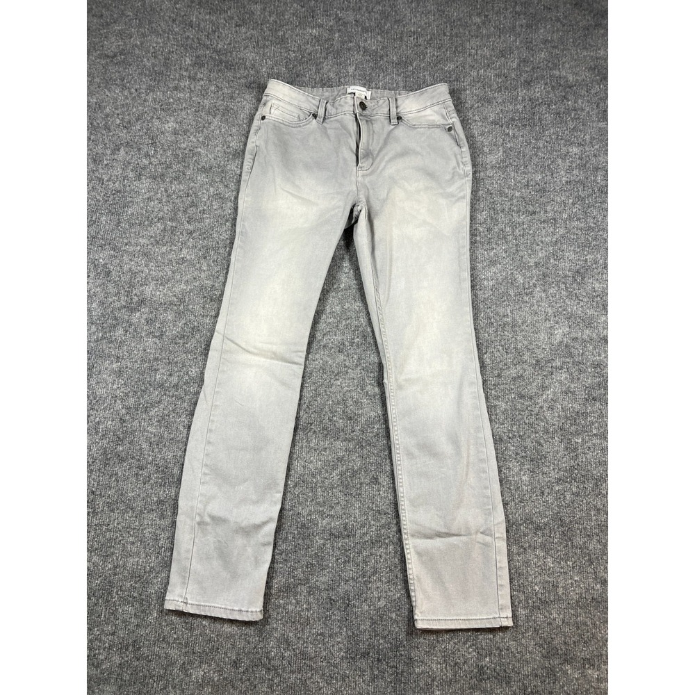 Liz Claiborne City Skinny Jeans Womens 4 Gray Denim Cotton Stretch Light Wash